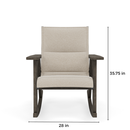 Patriot Padded Sling Rocking Chair Low-DIMENSION-FRONT