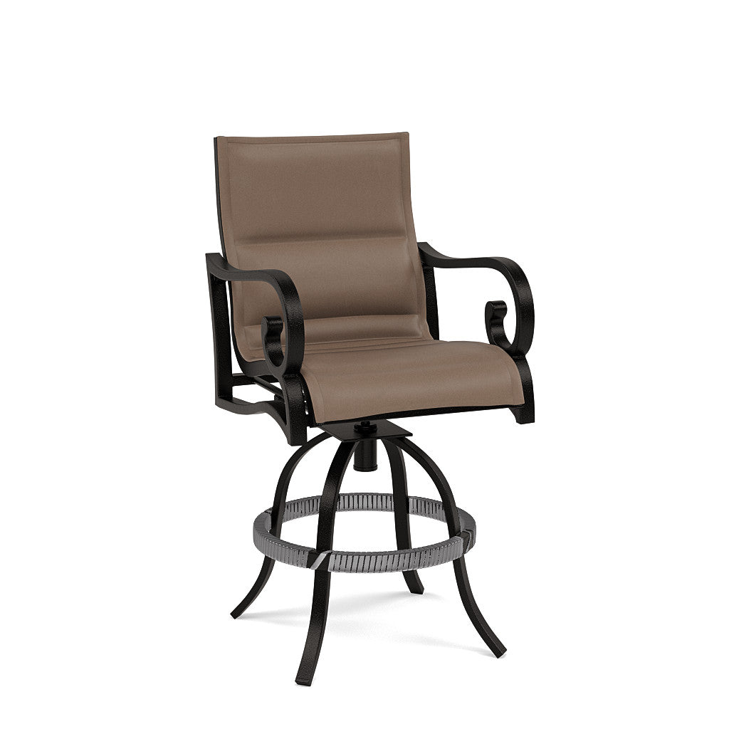 Rancho Padded Sling Swivel Balcony Barstool