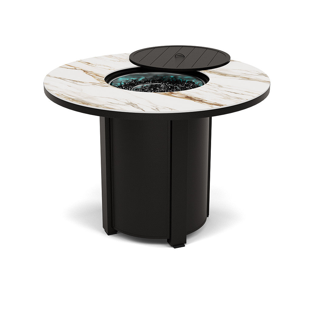 54" Round Balcony Fire Pit Table - Multiple Colors and Top Patterns