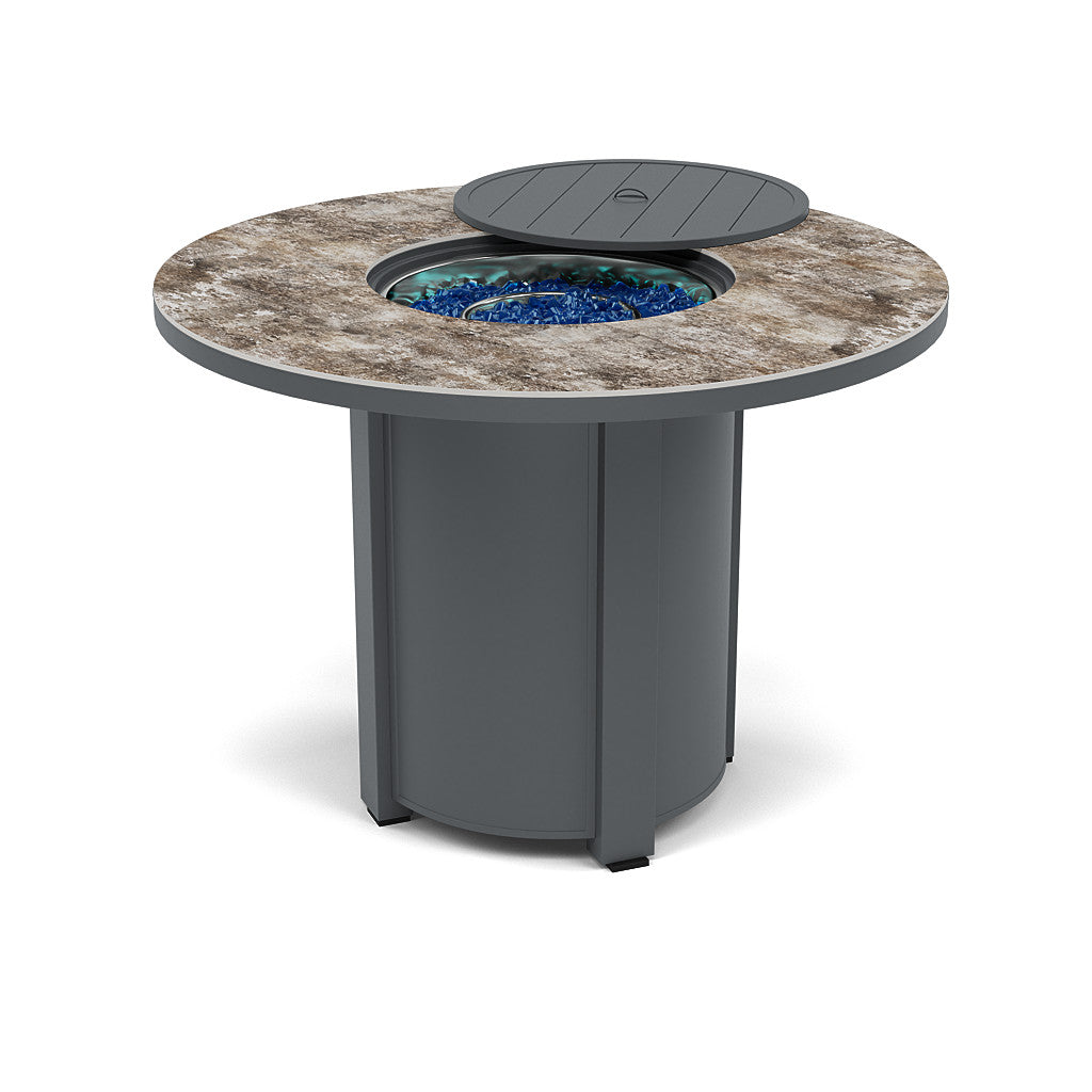 54" Round Balcony Fire Pit Table - Multiple Colors and Top Patterns