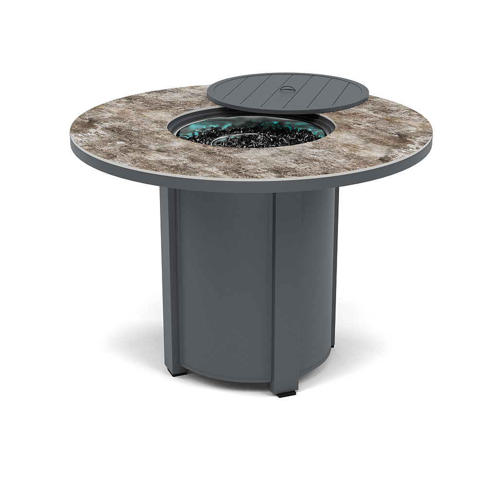 54" Round Balcony Fire Pit Table - Multiple Colors and Top Patterns