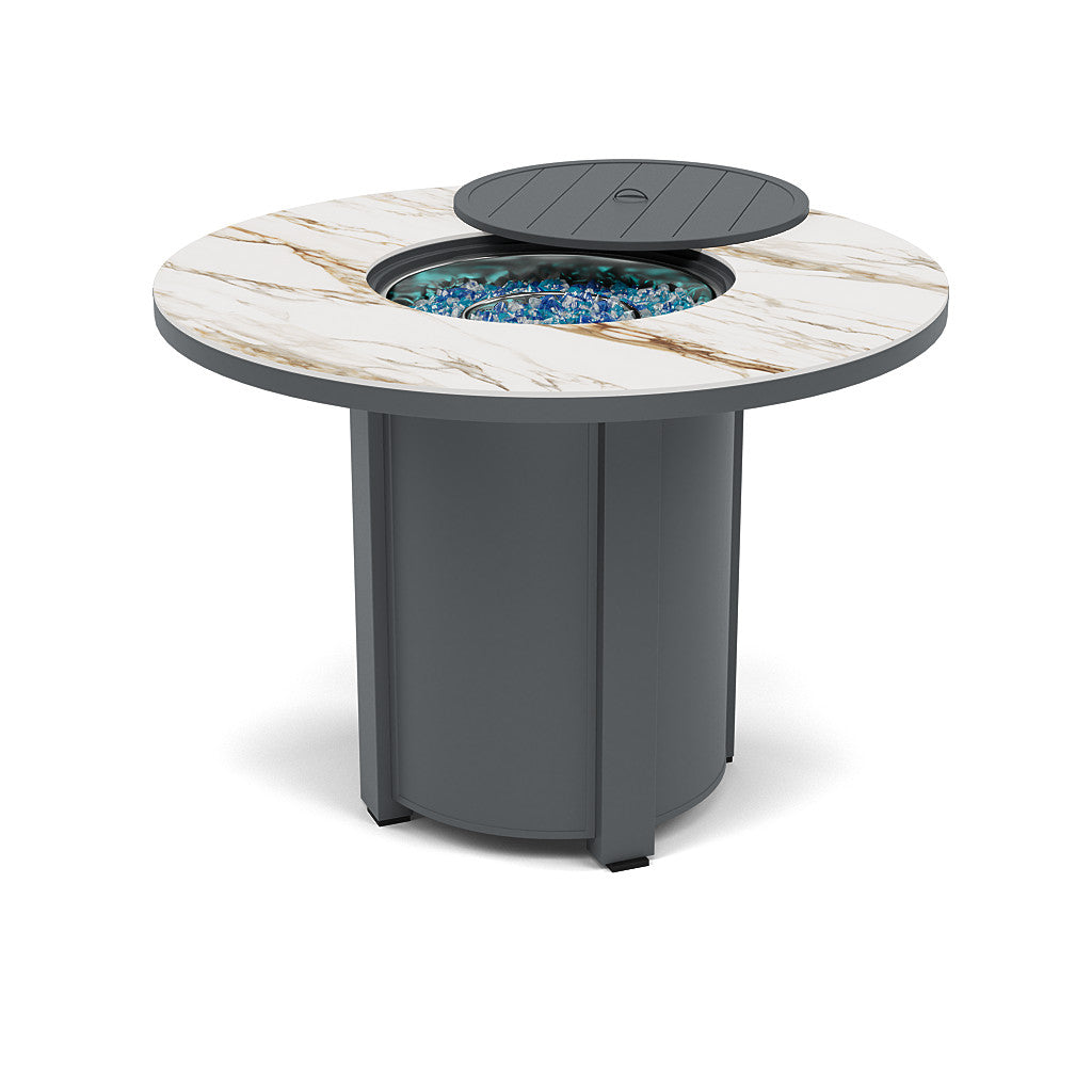 54" Round Balcony Fire Pit Table - Multiple Colors and Top Patterns