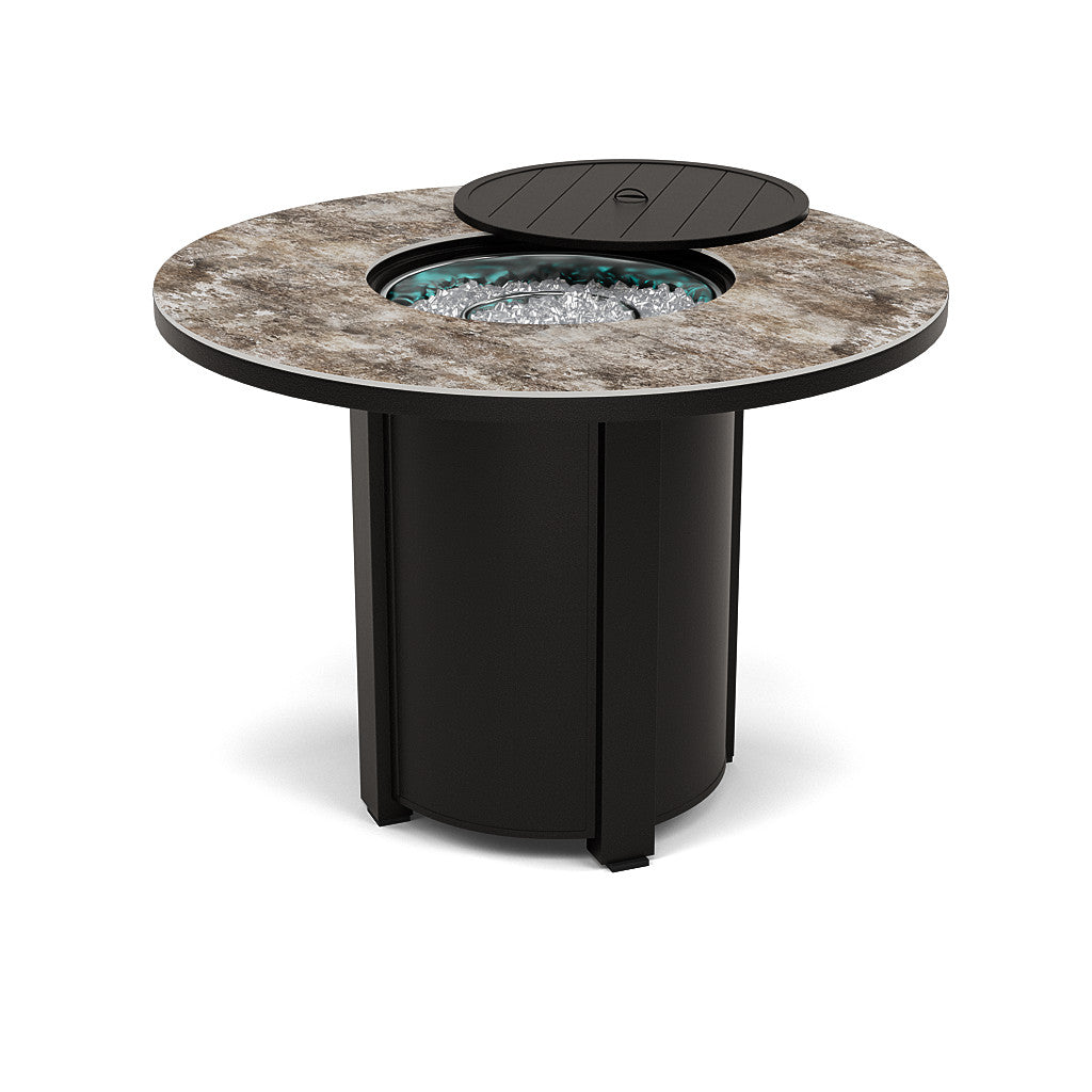 54" Round Balcony Fire Pit Table - Multiple Colors and Top Patterns