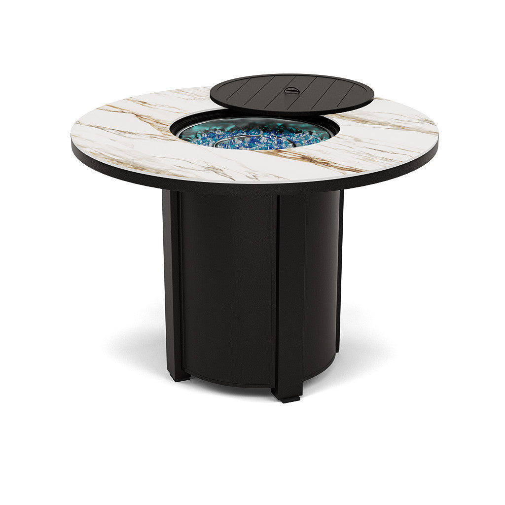 54" Round Balcony Fire Pit Table - Multiple Colors and Top Patterns
