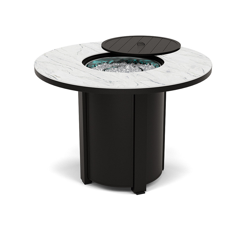 54" Round Balcony Fire Pit Table - Multiple Colors and Top Patterns