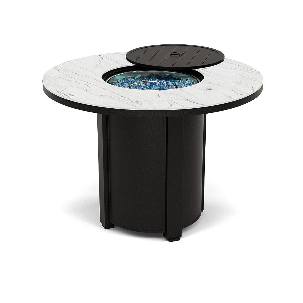 54" Round Balcony Fire Pit Table - Multiple Colors and Top Patterns