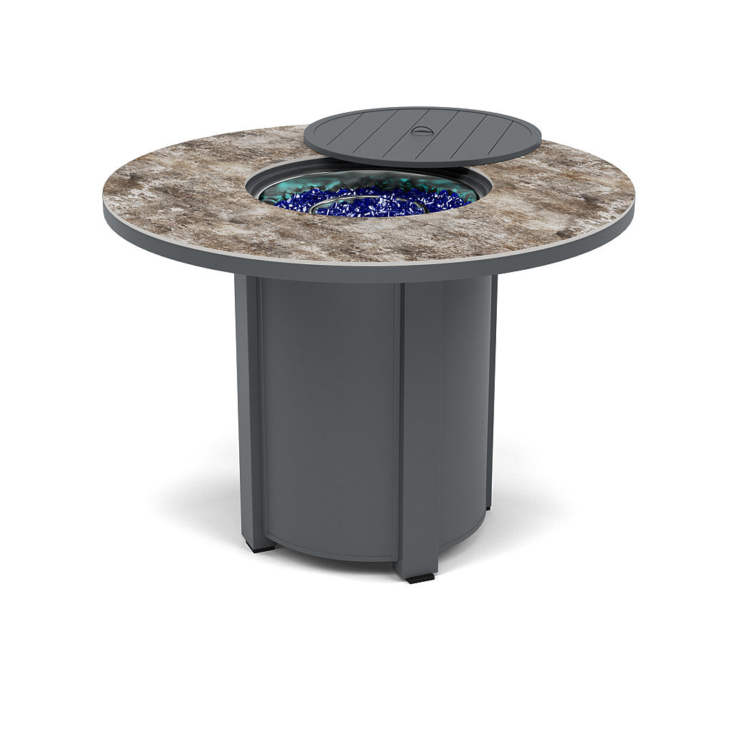 54" Round Balcony Fire Pit Table - Multiple Colors and Top Patterns