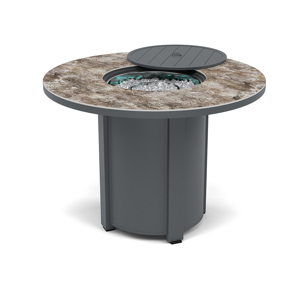54" Round Balcony Fire Pit Table - Multiple Colors and Top Patterns