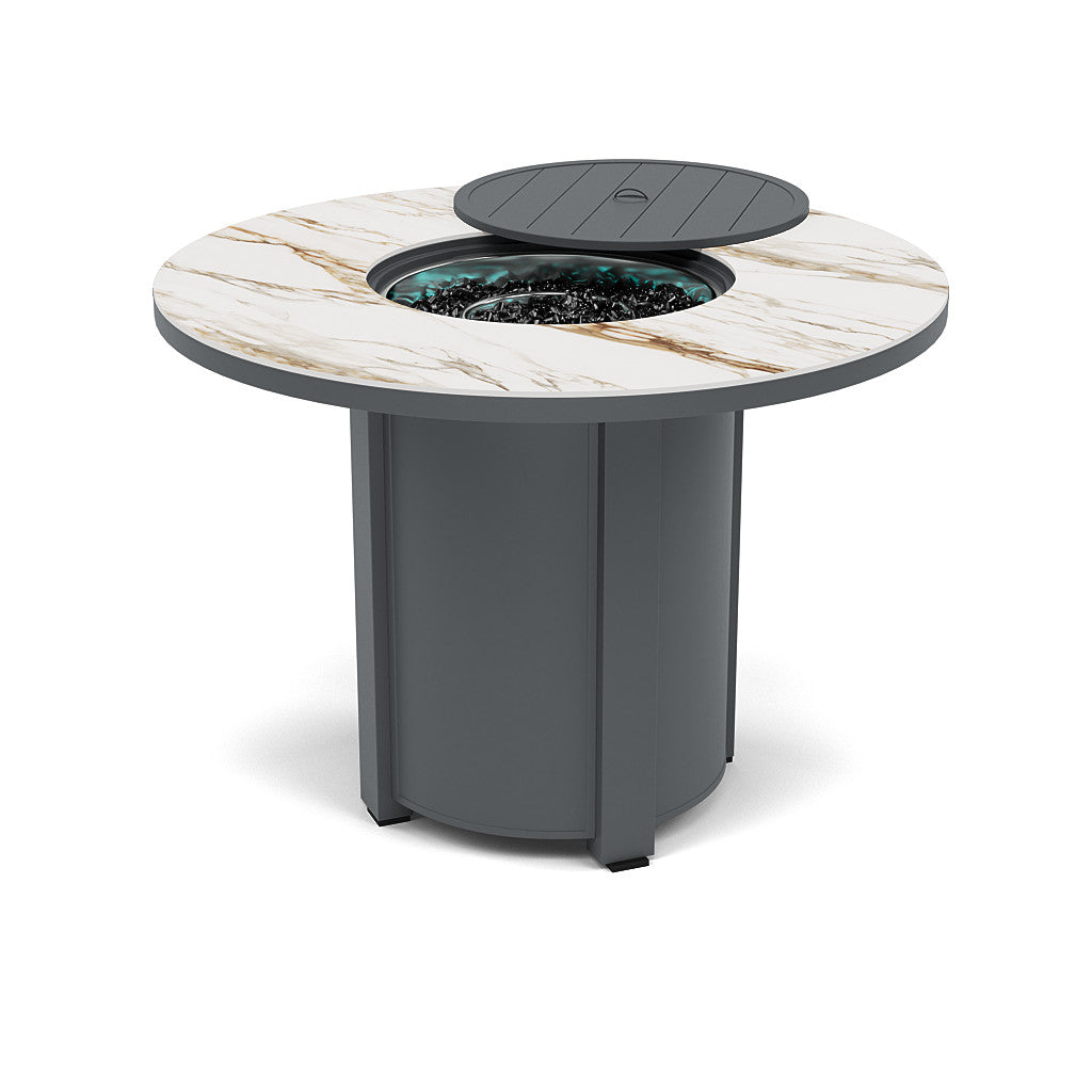 54" Round Balcony Fire Pit Table - Multiple Colors and Top Patterns