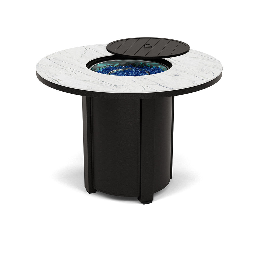 54" Round Balcony Fire Pit Table - Multiple Colors and Top Patterns