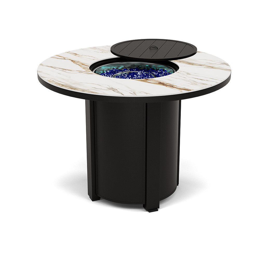 54" Round Balcony Fire Pit Table - Multiple Colors and Top Patterns