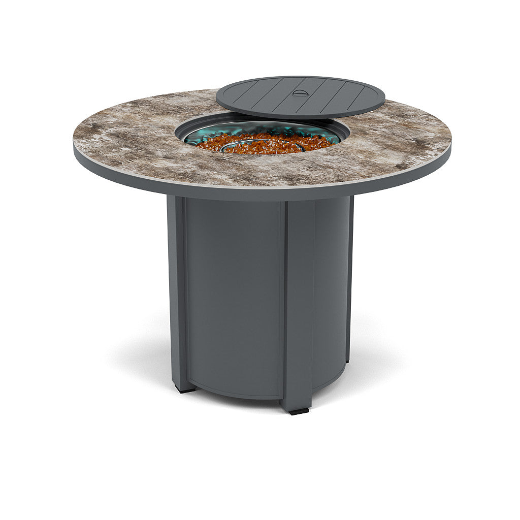 54" Round Balcony Fire Pit Table - Multiple Colors and Top Patterns