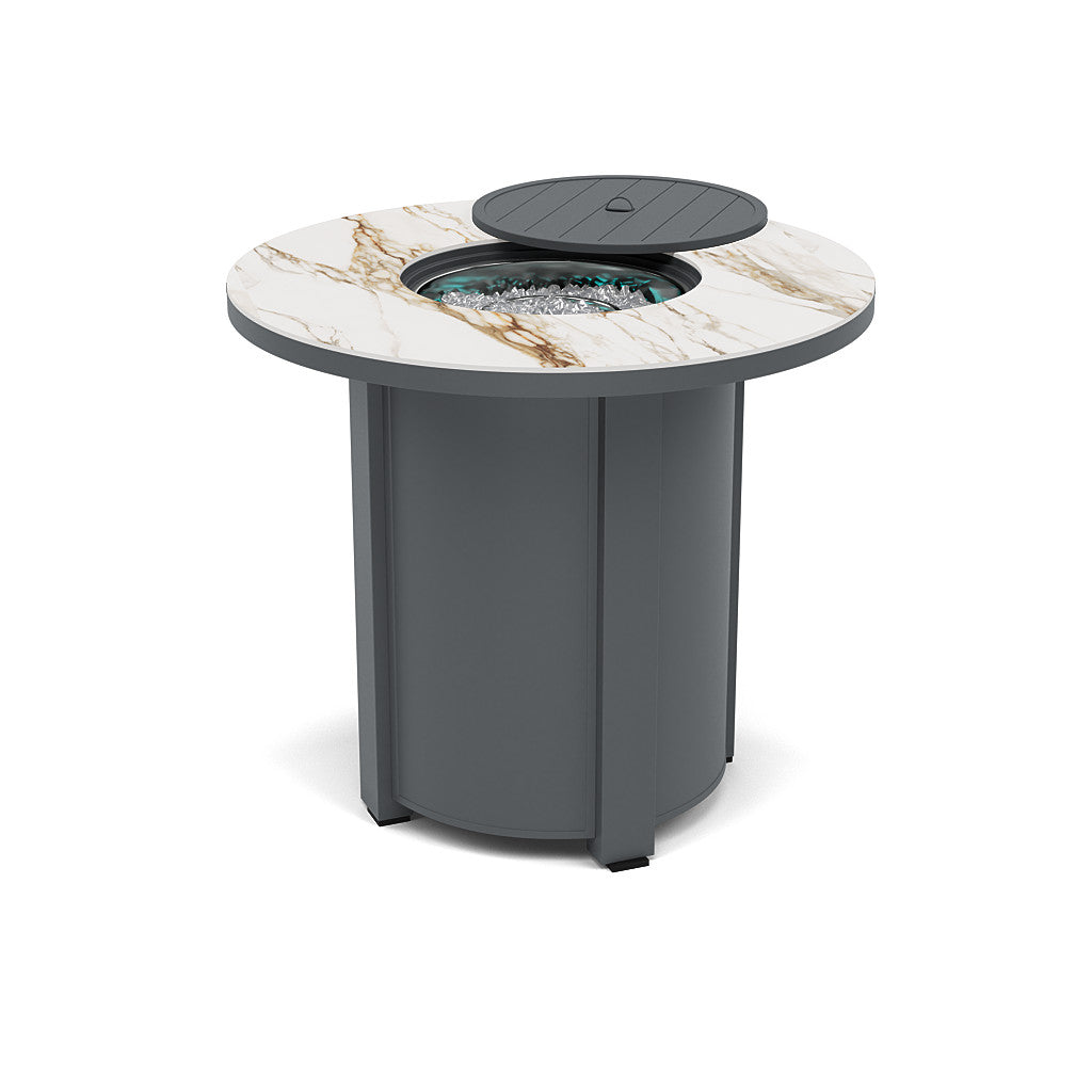 44" Round Balcony Fire Pit Table - Multiple Colors and Top Patterns