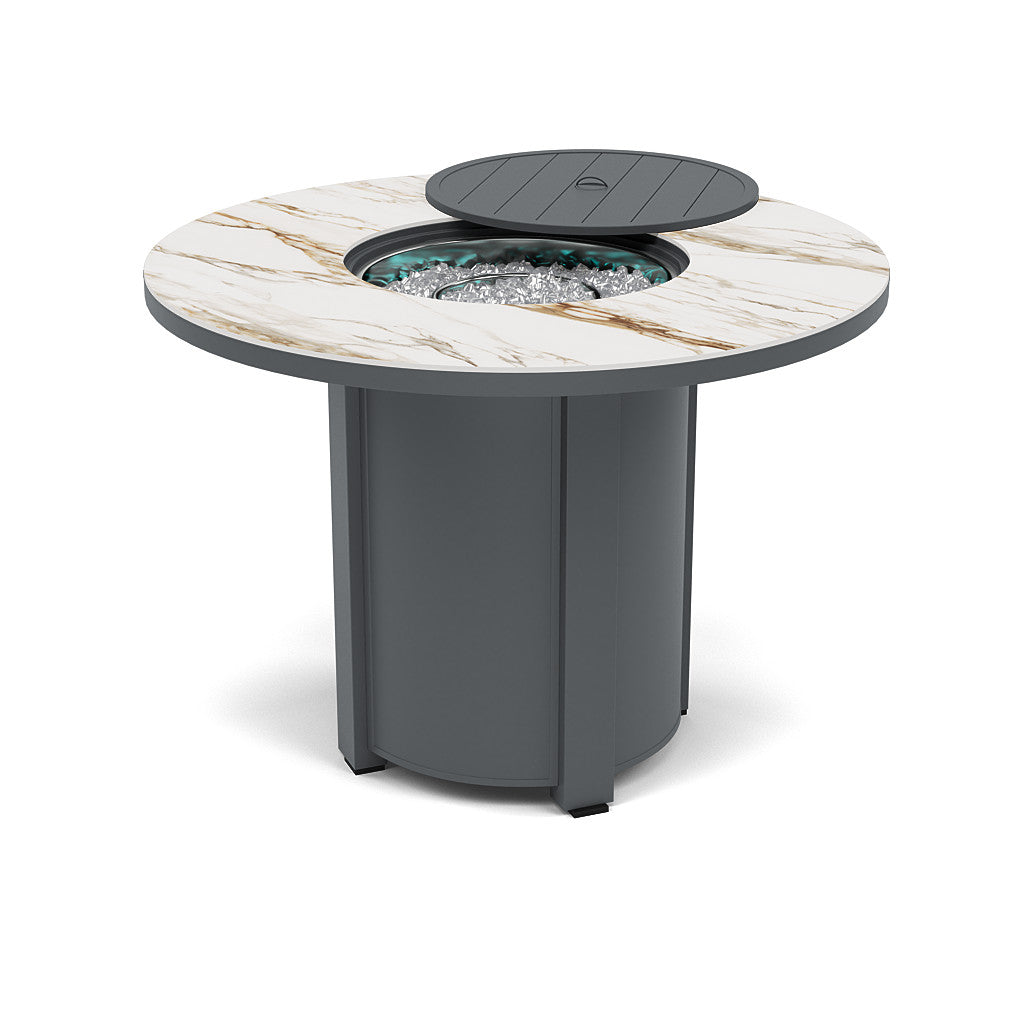 54" Round Balcony Fire Pit Table - Multiple Colors and Top Patterns