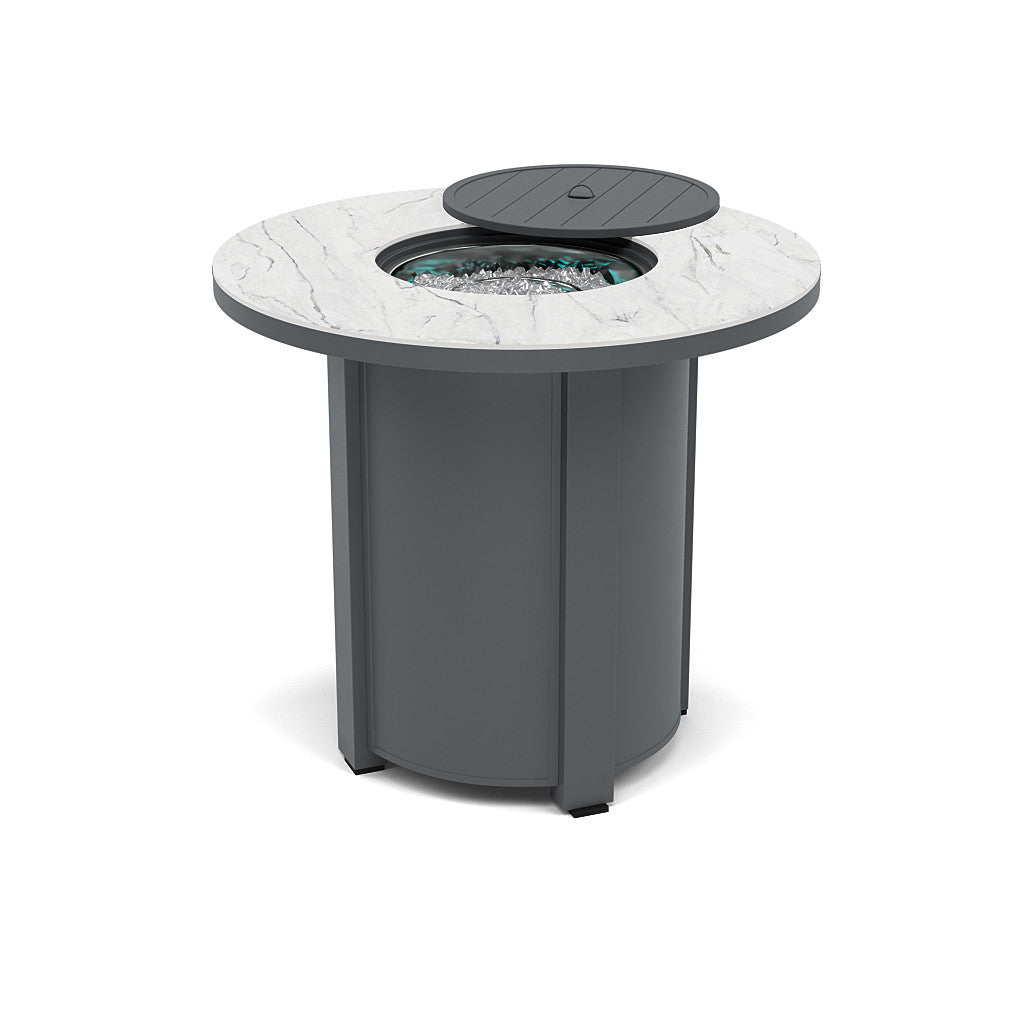 44" Round Balcony Fire Pit Table - Multiple Colors and Top Patterns
