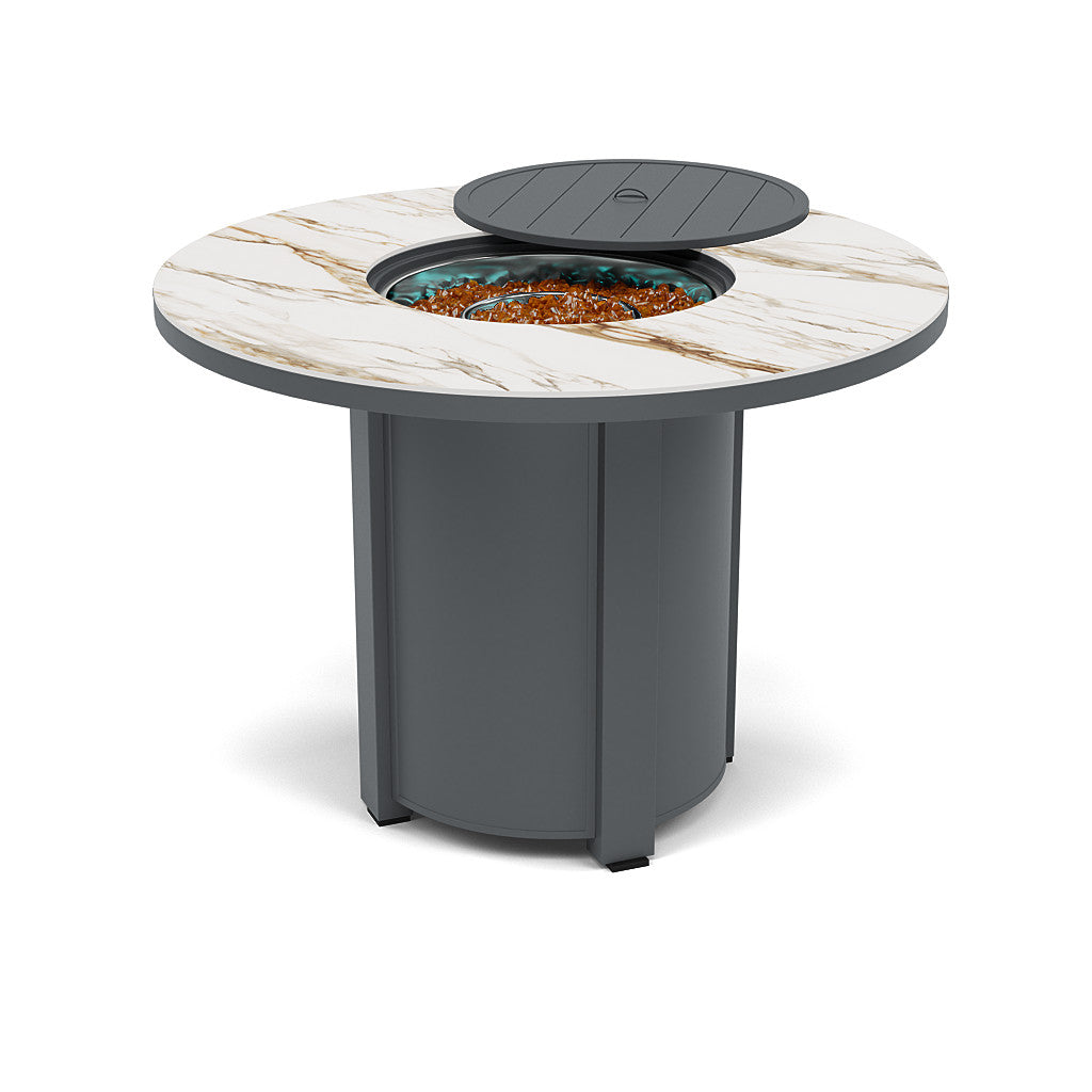 54" Round Balcony Fire Pit Table - Multiple Colors and Top Patterns