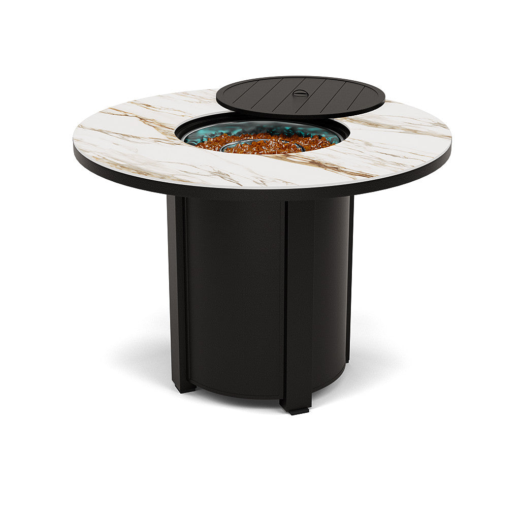 54" Round Balcony Fire Pit Table - Multiple Colors and Top Patterns