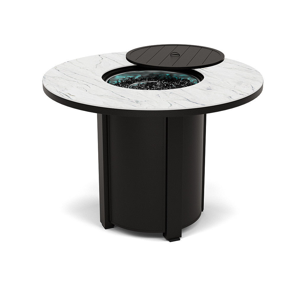 54" Round Balcony Fire Pit Table - Multiple Colors and Top Patterns