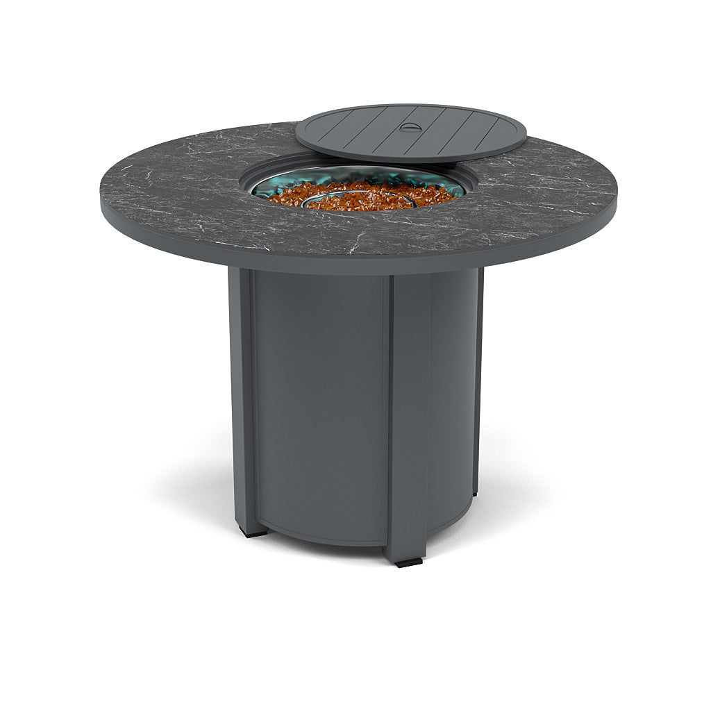54" Round Balcony Fire Pit Table - Multiple Colors and Top Patterns