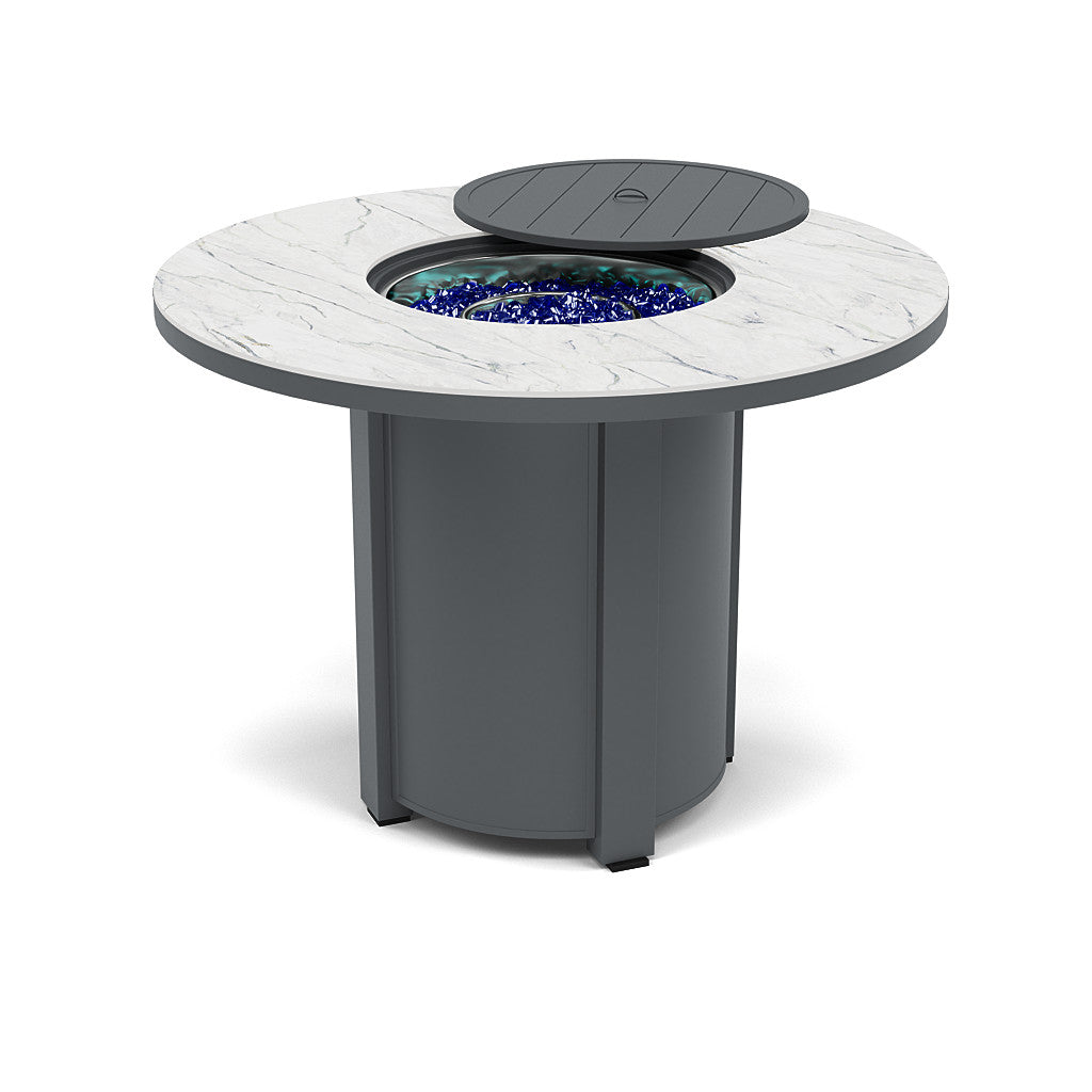 54" Round Balcony Fire Pit Table - Multiple Colors and Top Patterns