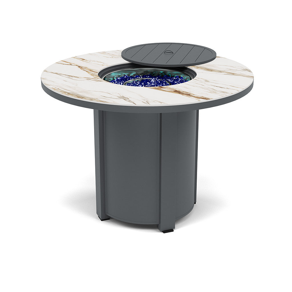 54" Round Balcony Fire Pit Table - Multiple Colors and Top Patterns