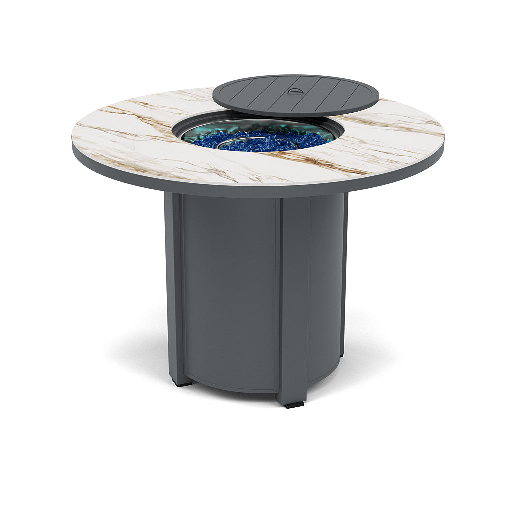 54" Round Balcony Fire Pit Table - Multiple Colors and Top Patterns