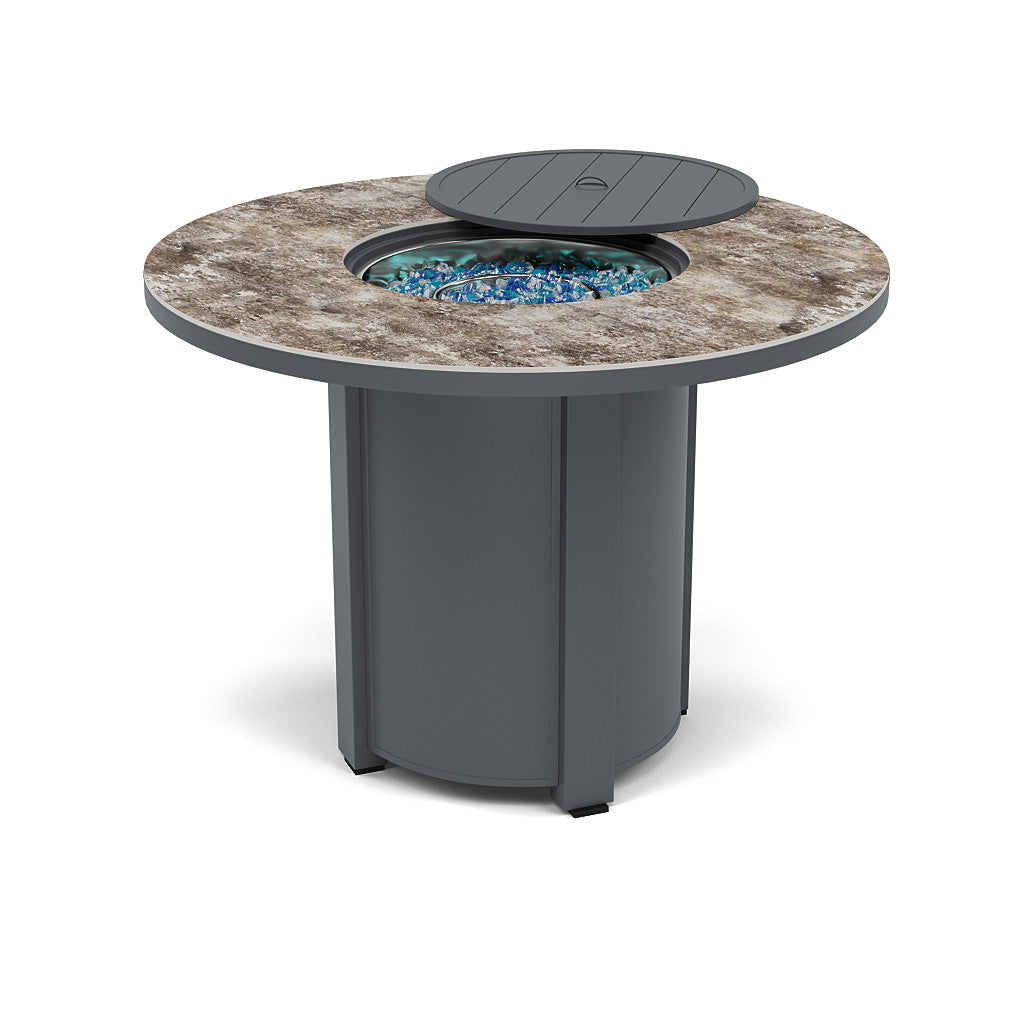 54" Round Balcony Fire Pit Table - Multiple Colors and Top Patterns