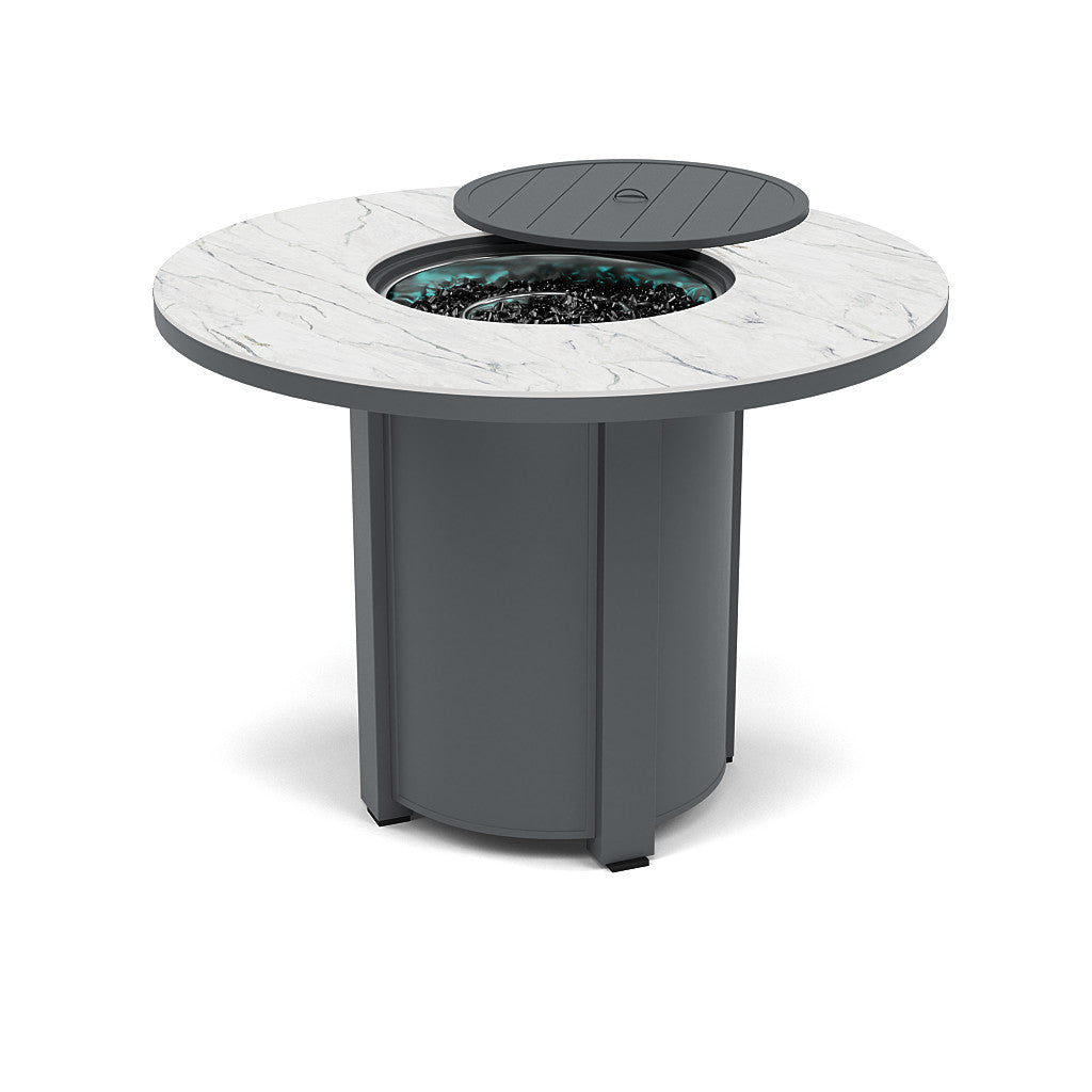 54" Round Balcony Fire Pit Table - Multiple Colors and Top Patterns