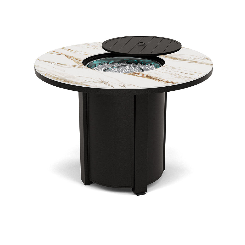 54" Round Balcony Fire Pit Table - Multiple Colors and Top Patterns