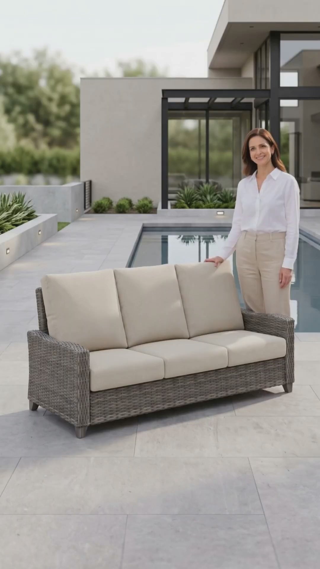 Edge Hill Sofa with customizable Bliss Cushions by Paddy O' Furniture.