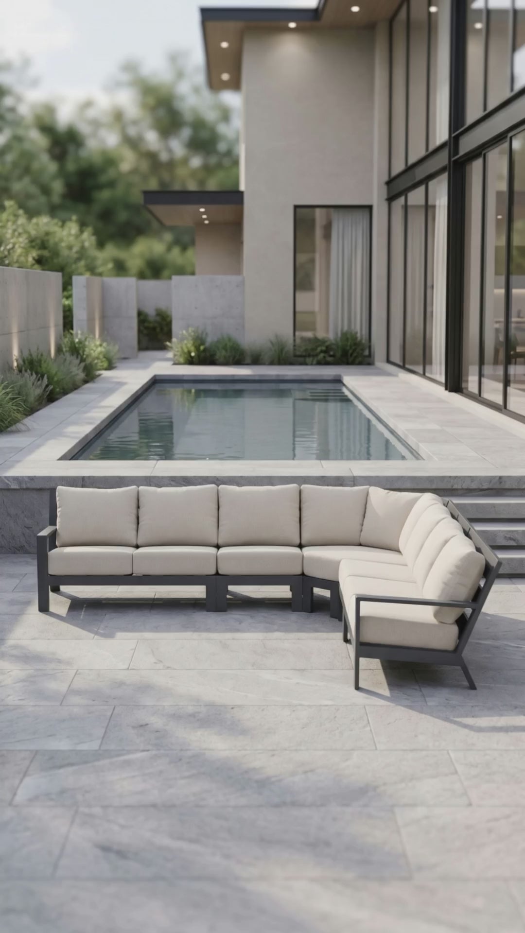 Paddy O' Furniture's Peninsula 7-seat sectional with luxury Bliss cushions.