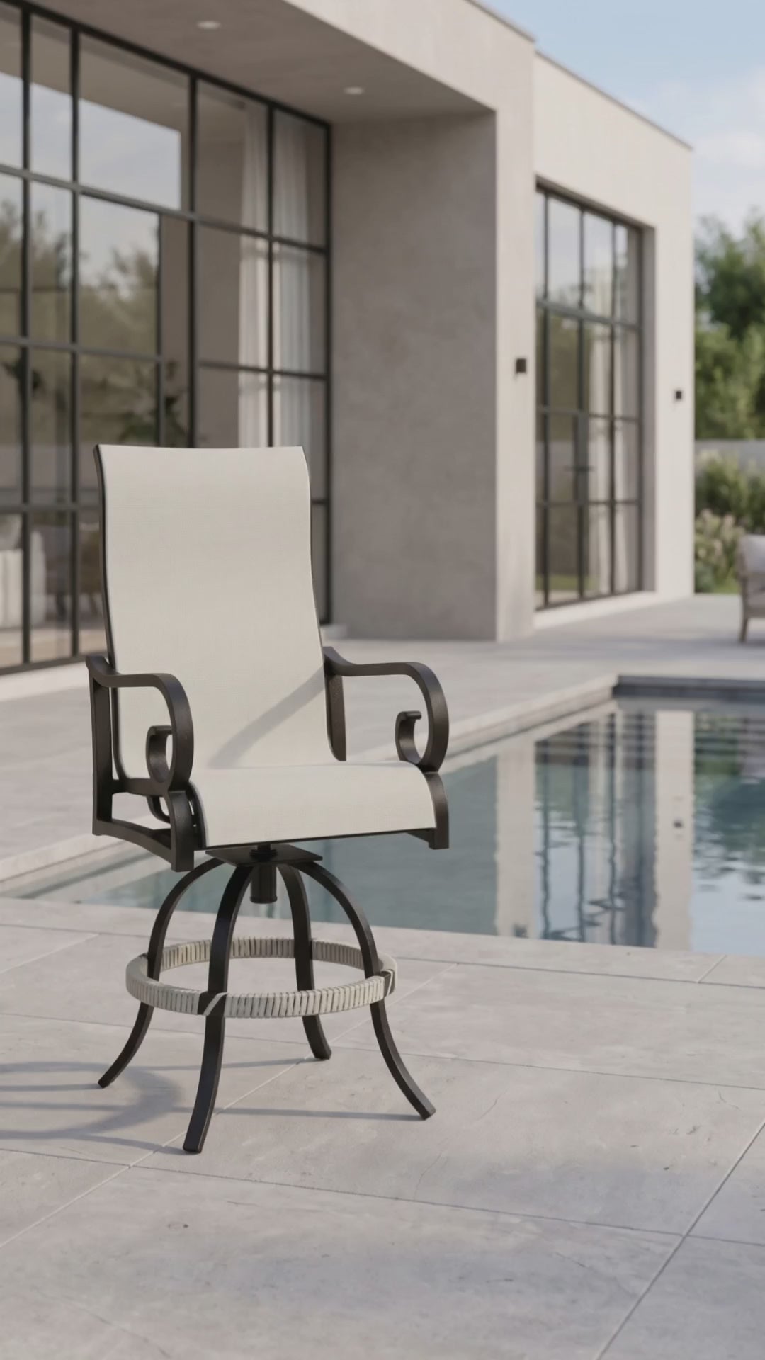 Transform your outdoor space into a luxury private retreat with the Rancho Sling Swivel Balcony Chair