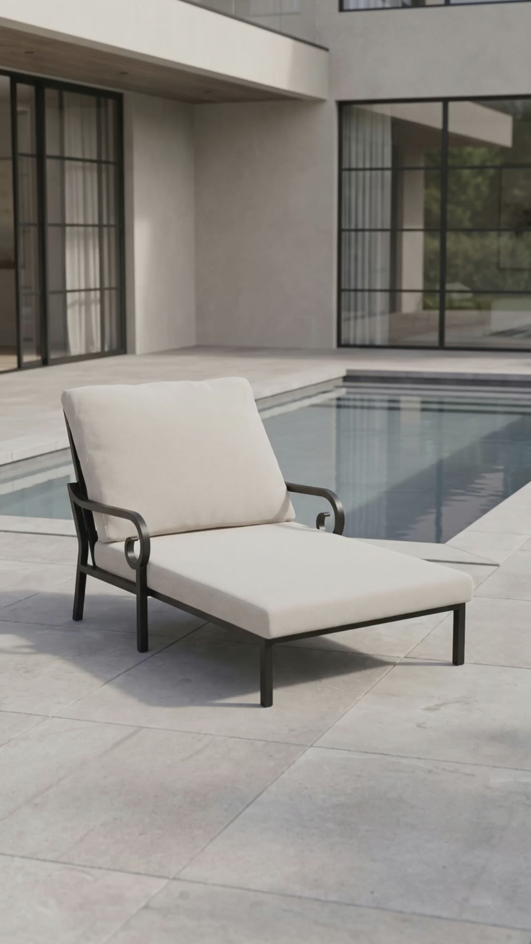 Rancho Cuddle Chaise outdoor lounge chair with Bliss cushions from Paddy O' Furniture.