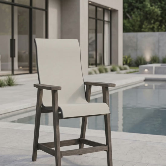 Patriot Mesh Sling Balcony Chair from Paddy O' Furniture featuring a durable contoured frame and breathable outdoor mesh sling design