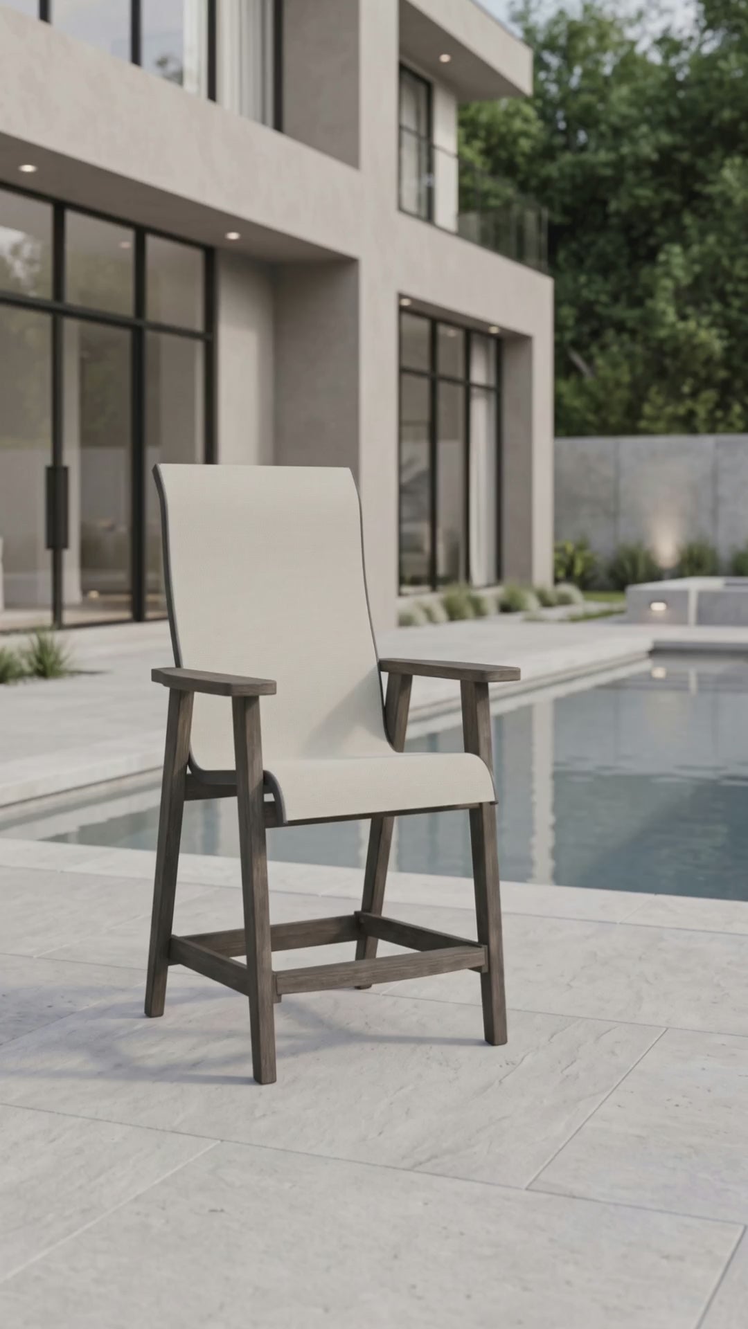 Patriot Mesh Sling Balcony Chair from Paddy O' Furniture featuring a durable contoured frame and breathable outdoor mesh sling design