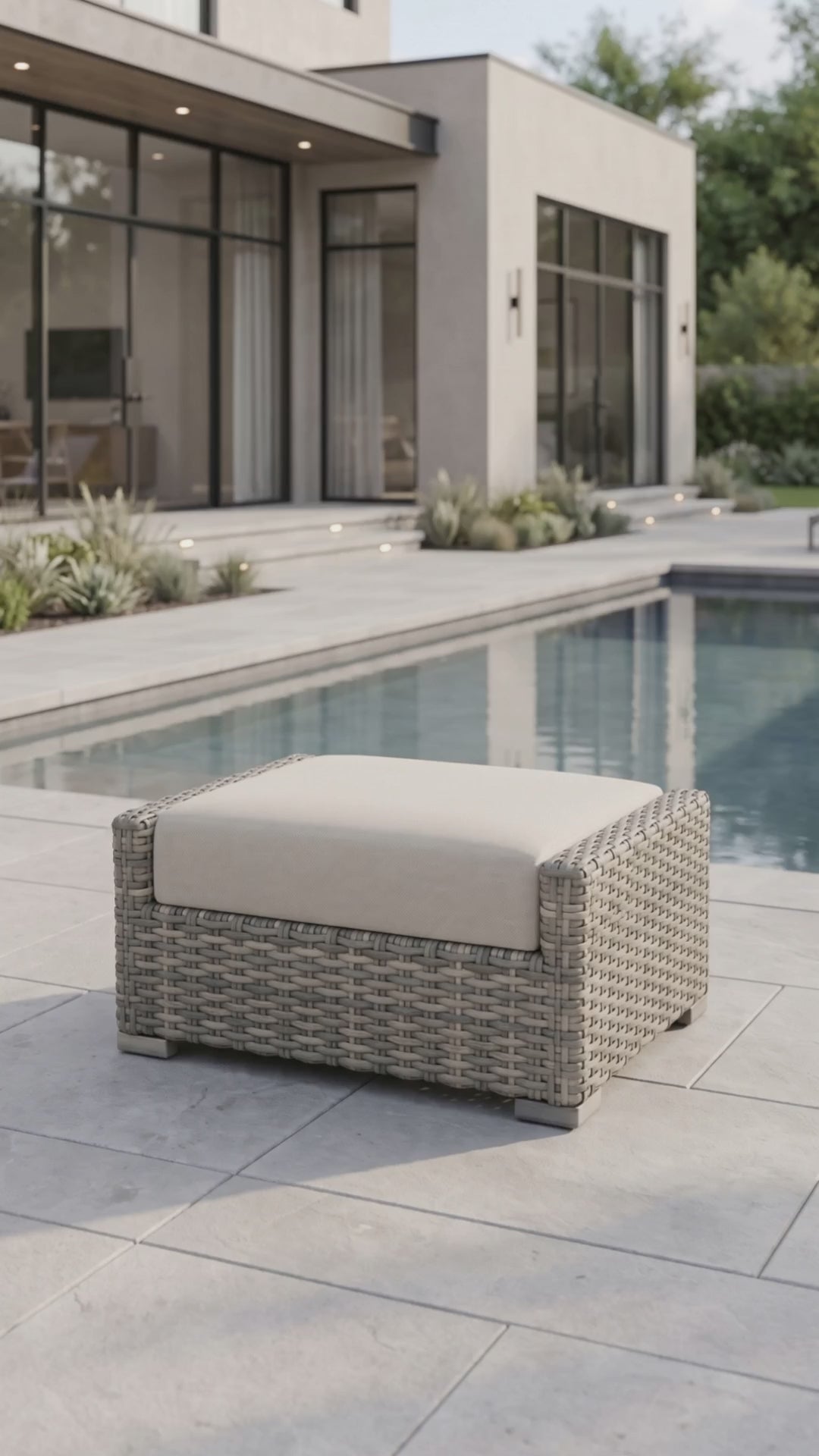 Loire Valley Ottoman with soft Bliss cushion by Paddy O' Furniture.