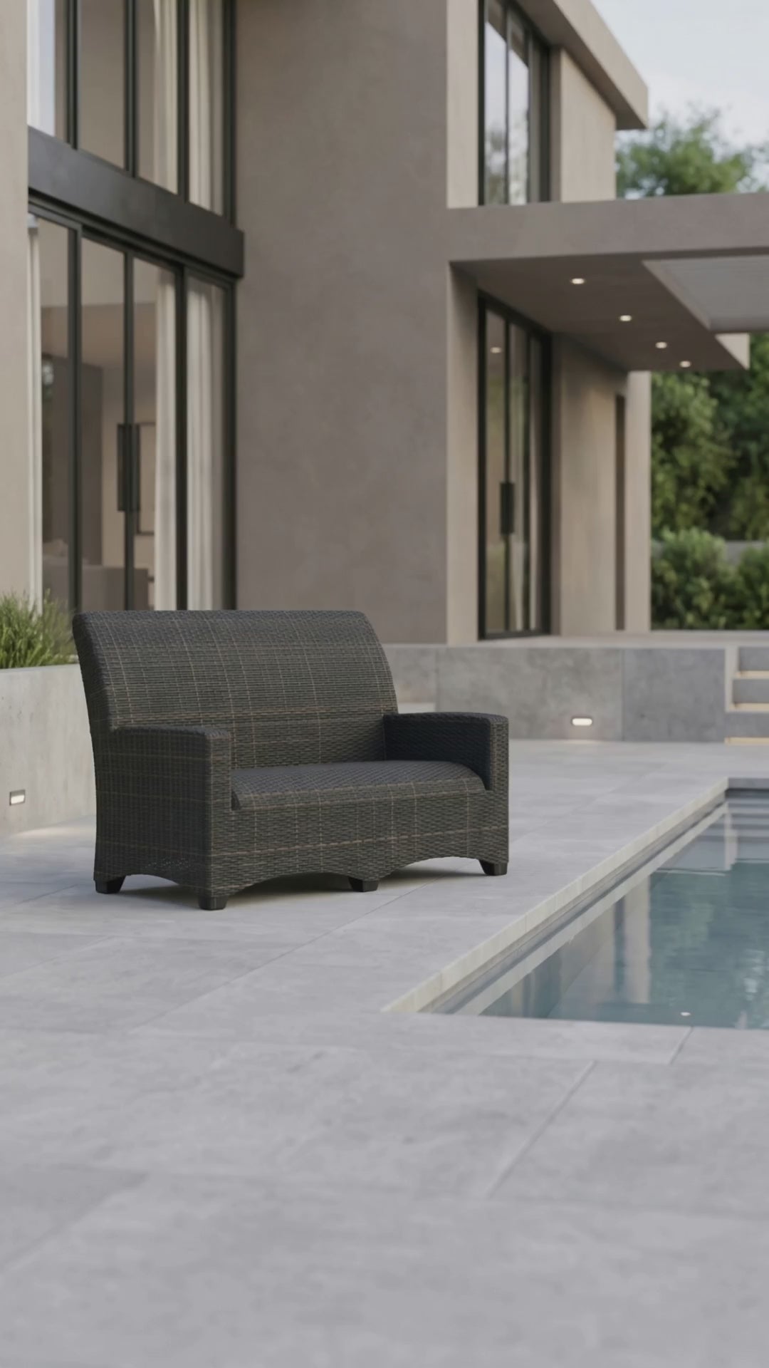Ventura Woven Loveseat with integrated cushion seating by Paddy O' Furniture