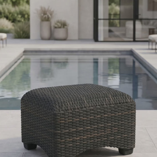 Ventura woven ottoman with a built-in cushion by Paddy O' Furniture.