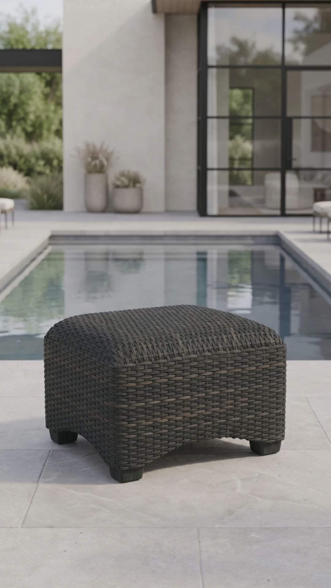 Ventura woven ottoman with a built-in cushion by Paddy O' Furniture.