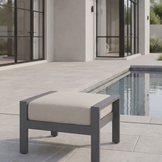 a sleek modern outdoor ottoman