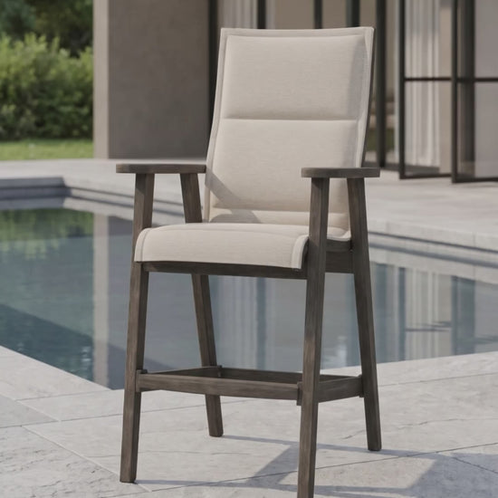 Patriot Padded Sling Barstool in Bliss fabric by Paddy O' Furniture