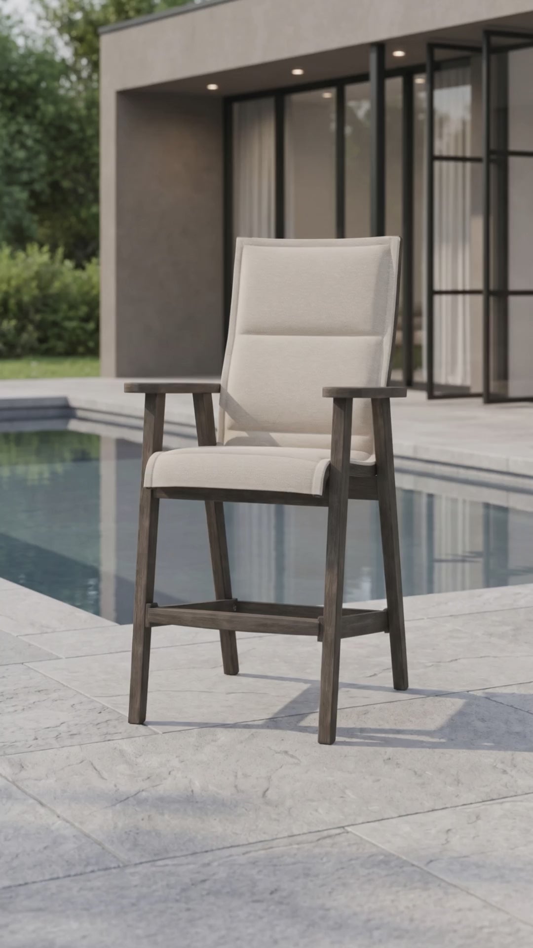 Patriot Padded Sling Barstool in Bliss fabric by Paddy O' Furniture