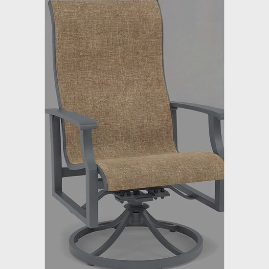 Rockport Sling Swivel Dining Chair