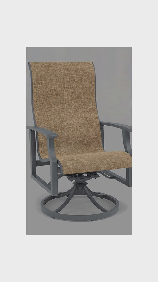 Rockport Sling Swivel Dining Chair