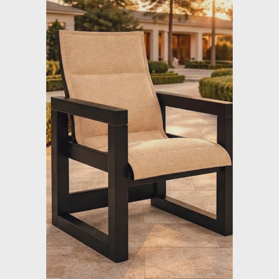 Frame Padded Sling Low Back Dining Chair