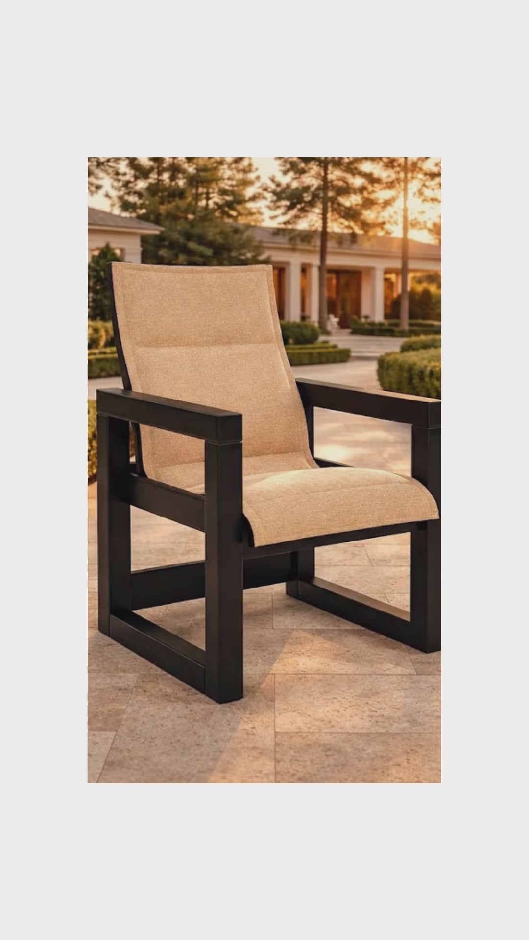 Frame Padded Sling Low Back Dining Chair