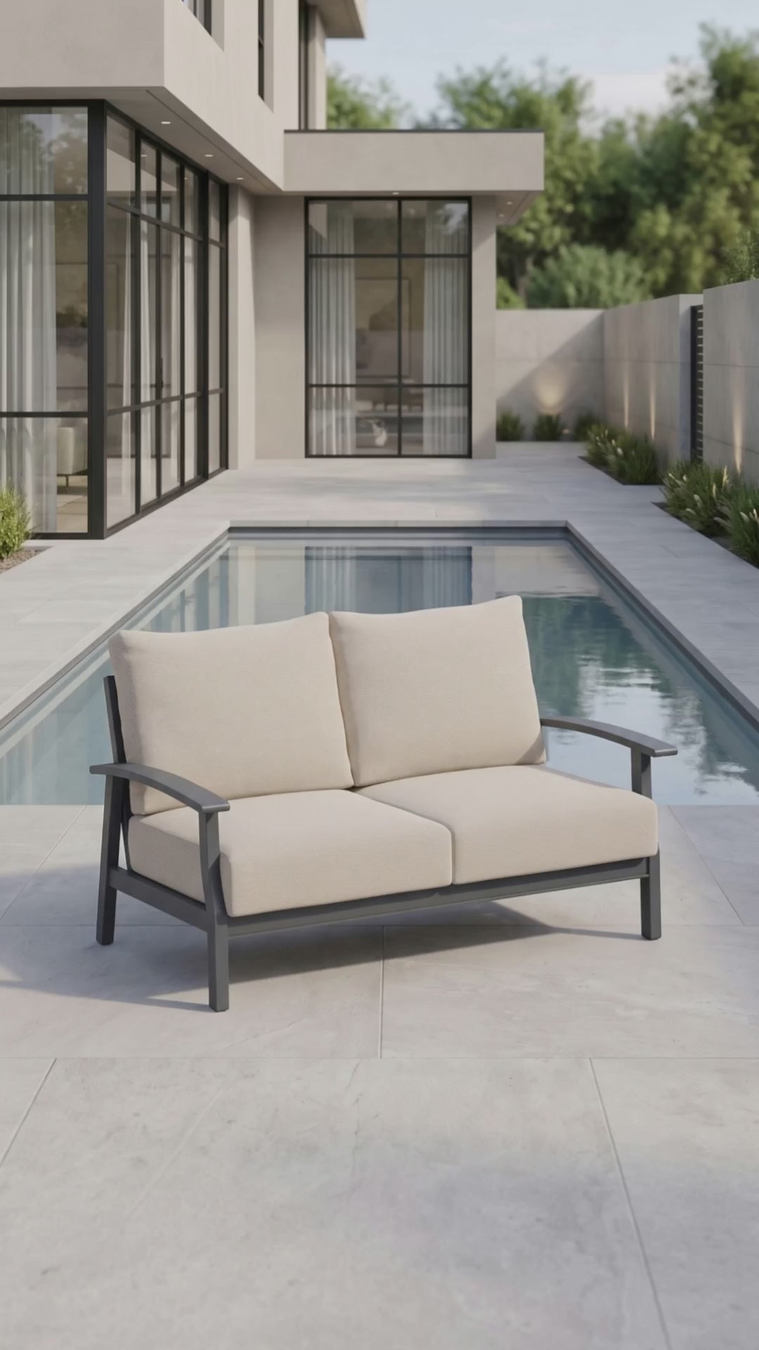 Rockport Loveseat with Bliss cushions by Paddy O' Furniture.