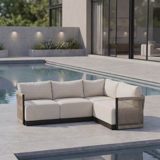Resort 5-Seat Sectional with Bliss cushions by Paddy O' Furniture.