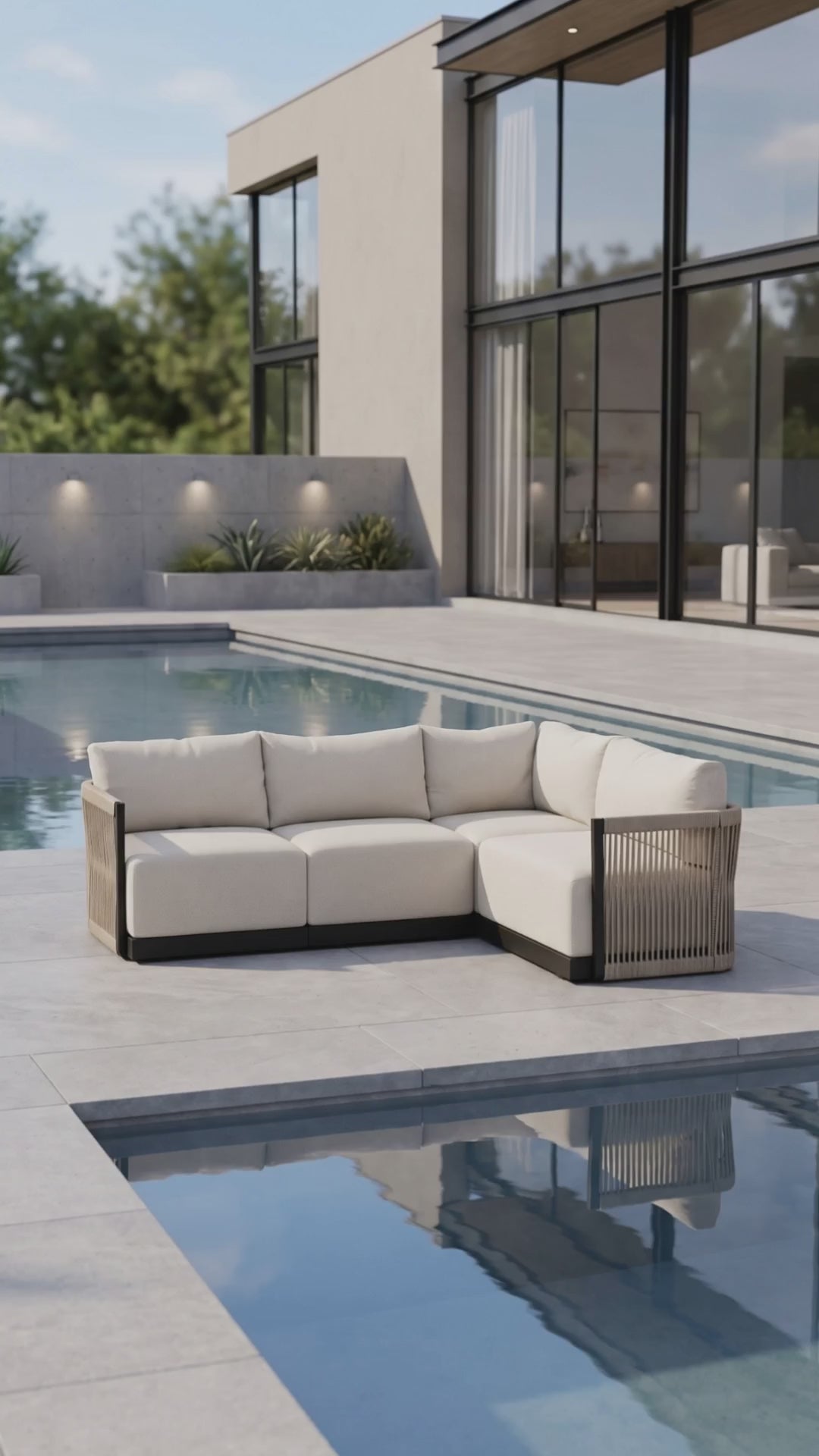 Resort 5-Seat Sectional with Bliss cushions by Paddy O' Furniture.