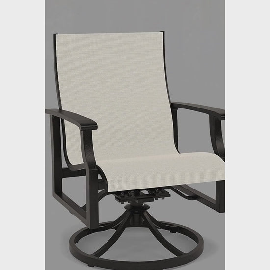 Newport Sling Swivel Dining Chair